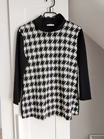 Pull fin motif pied de poule