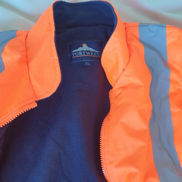 Blouson Haute Visibilité parka de chantier 2en1 Portwest Orange fluo, taille XL - photo numéro 11