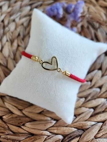 Bracelet cordon coeur ajustable B54