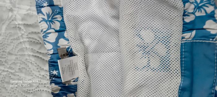 Short de bain motif hawaïen bleu garçon 10 ans kihawo - photo numéro 9