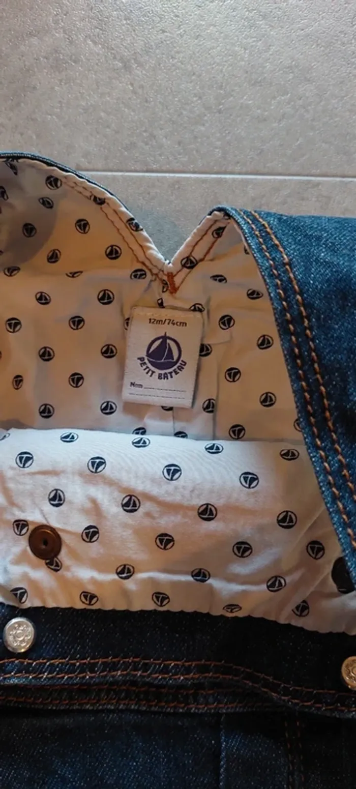 Salopette jean petit bateau 12 mois - photo numéro 8
