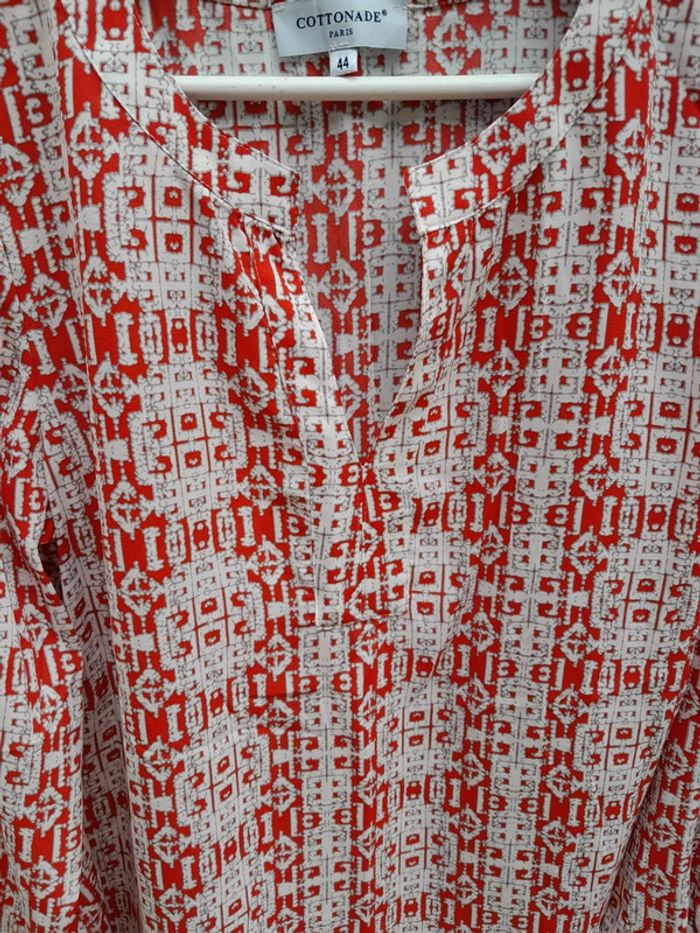 Cottonade chemisier motif taille 44 - photo numéro 3