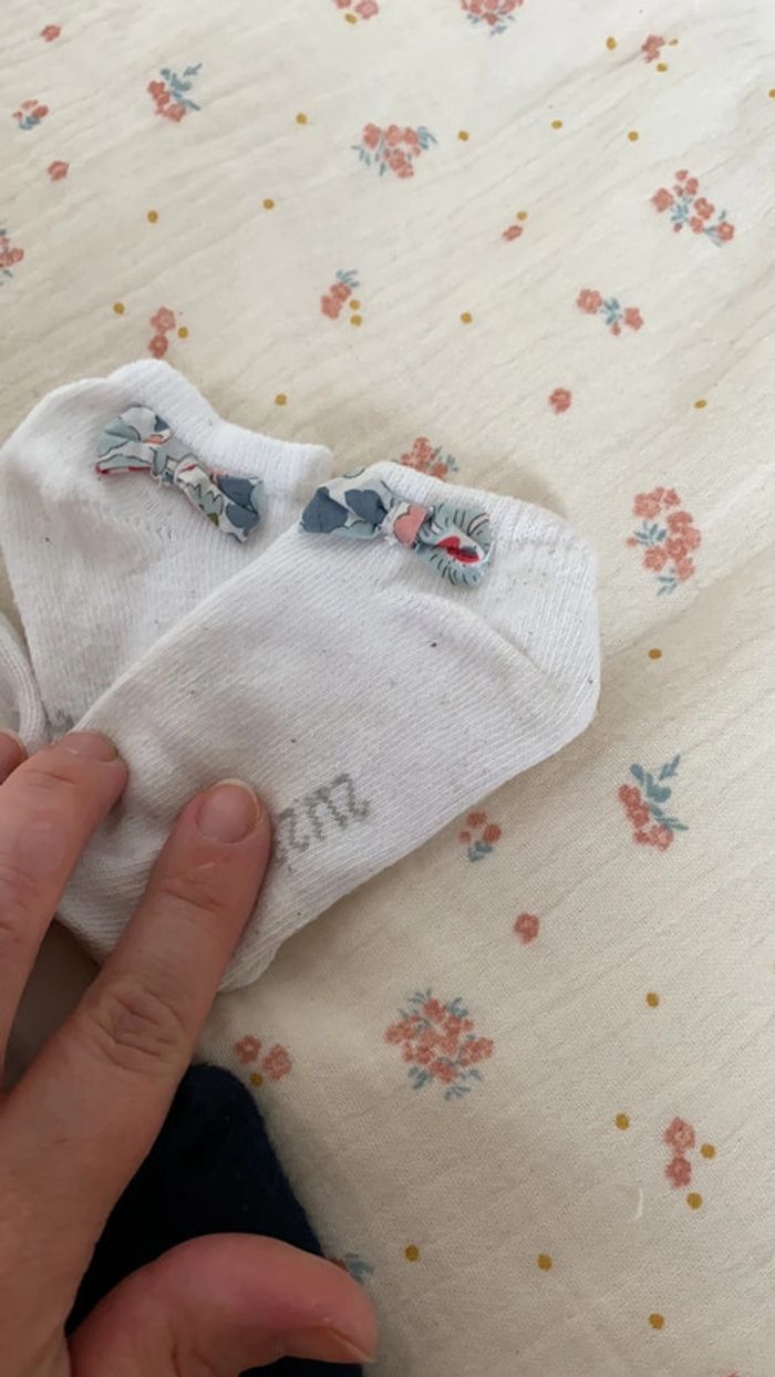 Gilet chaussettes collant liberty Betsy porcelaine - photo numéro 3