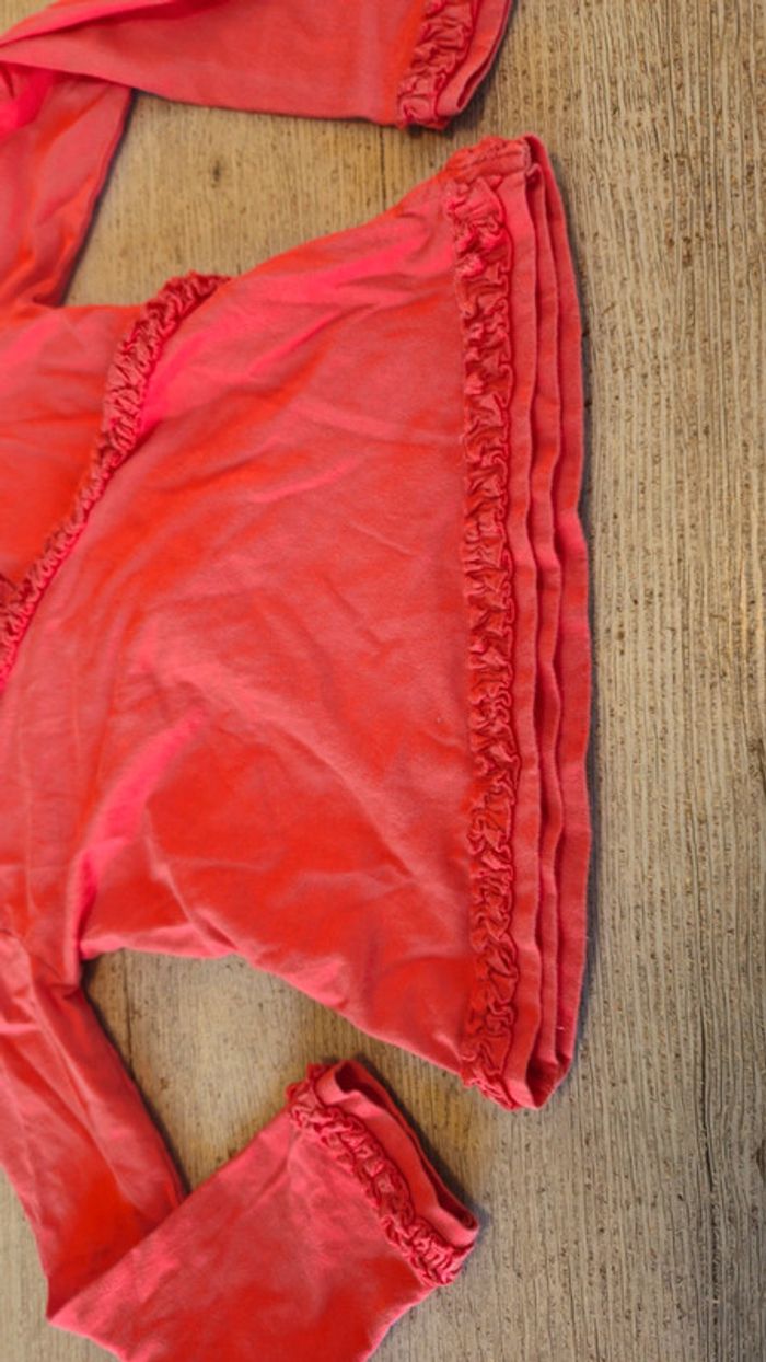 Pull léger à manches longues, cache coeur, corail, Girls, 5/6 ans - photo numéro 4