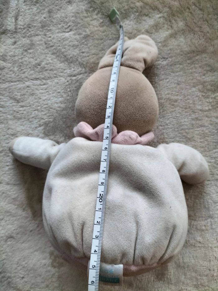 Doudou lapin blanc et rose klorane - photo numéro 4