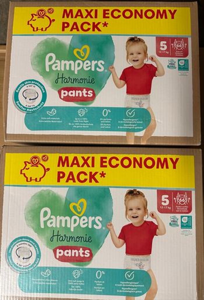 Lot de 02 cartons Pampers T5 harmonie pants