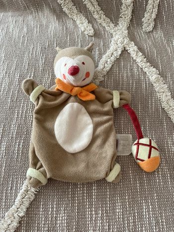 Peluche doudou marionnette bébé 9 Renard écureuil castor marron orange tres bon état