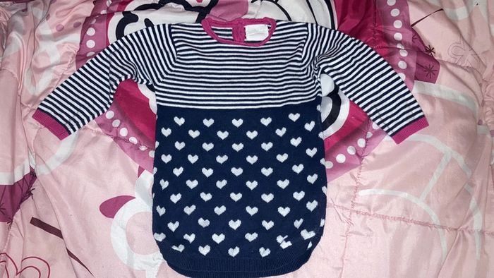 Robe hiver cœur marinière primark 12 mois / 18 mois