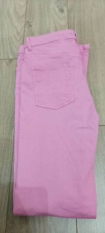 Jeans slim taille basse rose