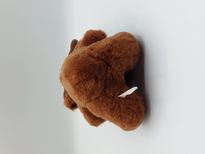Peluche doudou élan orignal renne moose marron beige nœud rouge 17 cm Canada - photo numéro 3