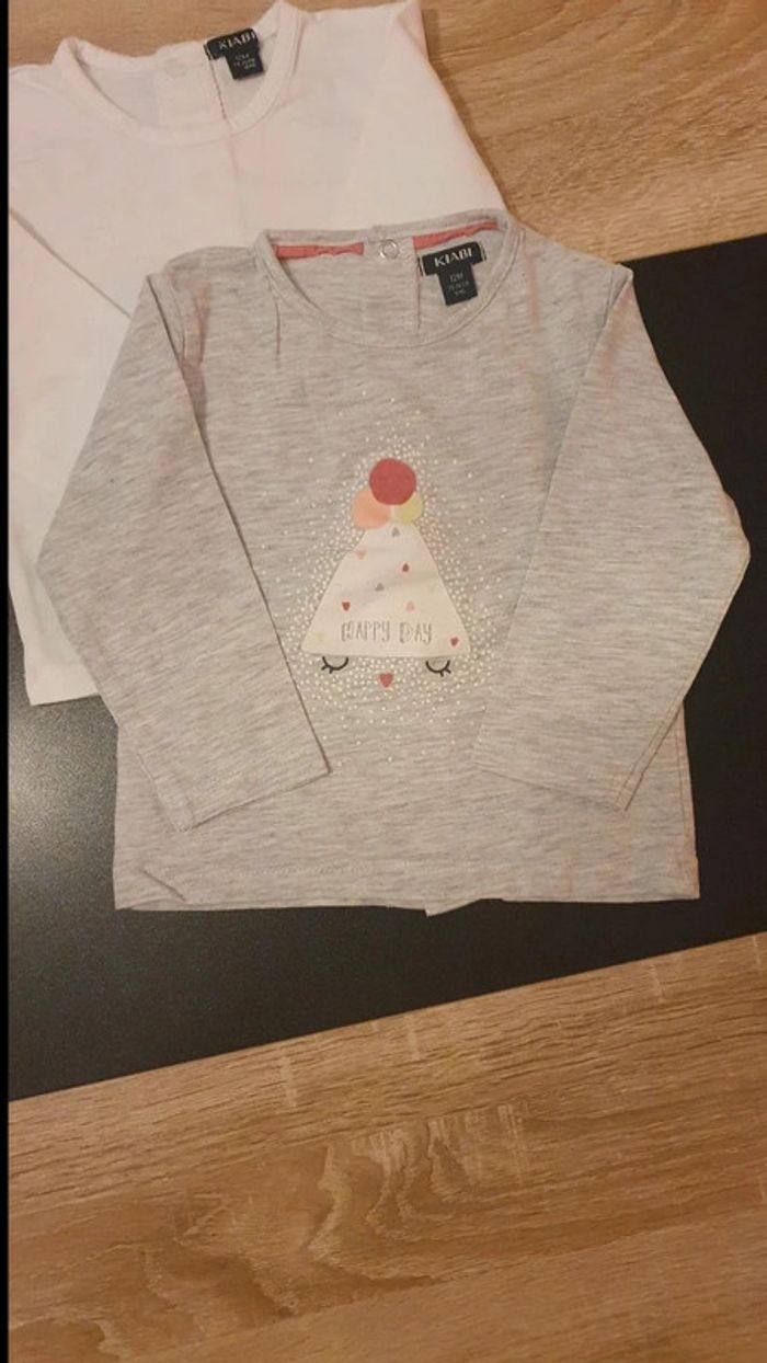 Lot de 4 tee-shirts manches longues 12 mois - photo numéro 5