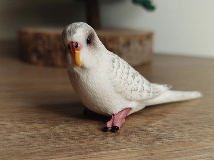 Figurine perruche blanche et grise - photo numéro 2