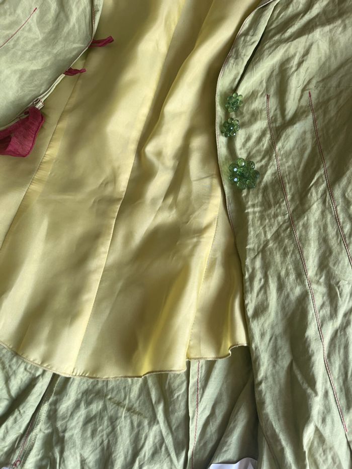 Veste légère Saona verte & rose - Taille 42 - Boutons fleuris & épaules rembourrées - photo numéro 5