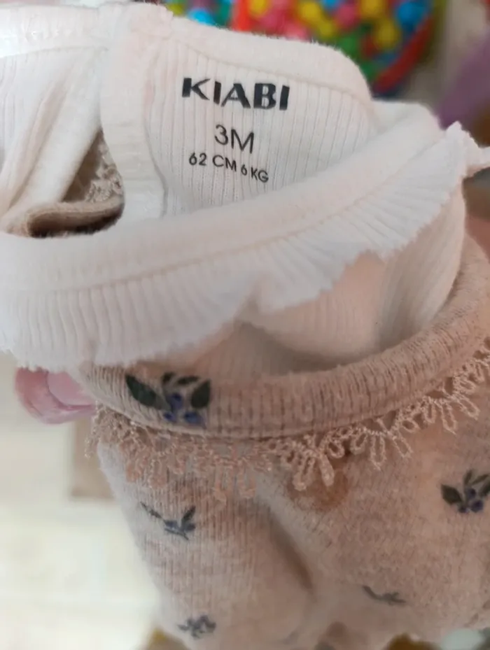 Ensemble tee-shirt manches longues et grenouillère Kiabi 3 mois - photo numéro 4