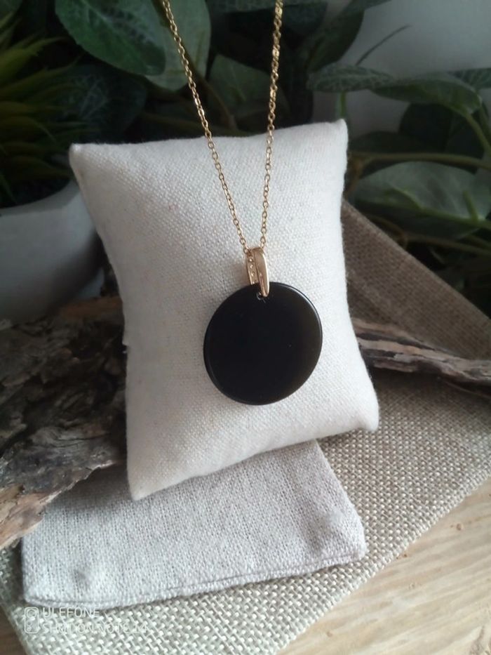 Collier en pierre de quartz fumé réversible - photo numéro 2