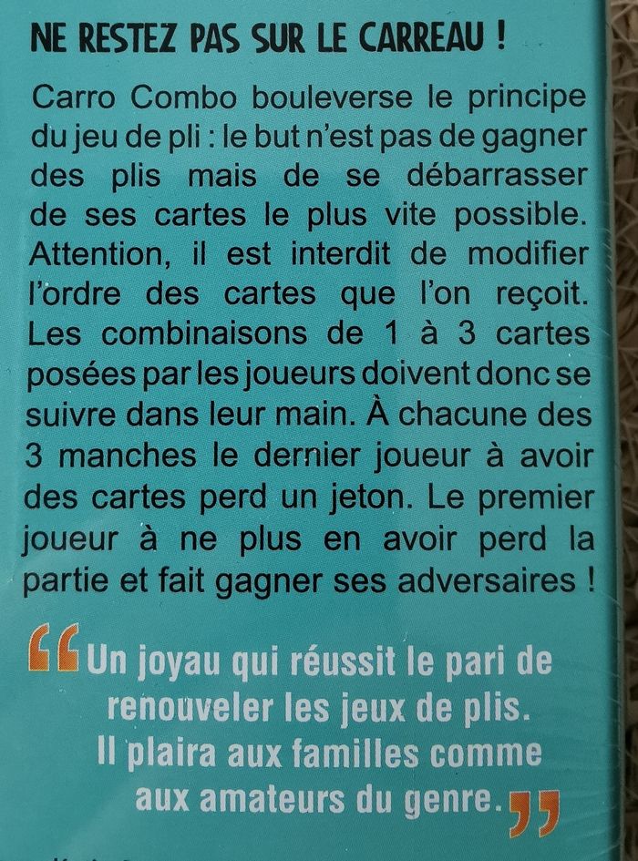 Jeu de cartes familial et stratégique, carro combo, 3 à 5 joueurs, dès 10 ans - photo numéro 3