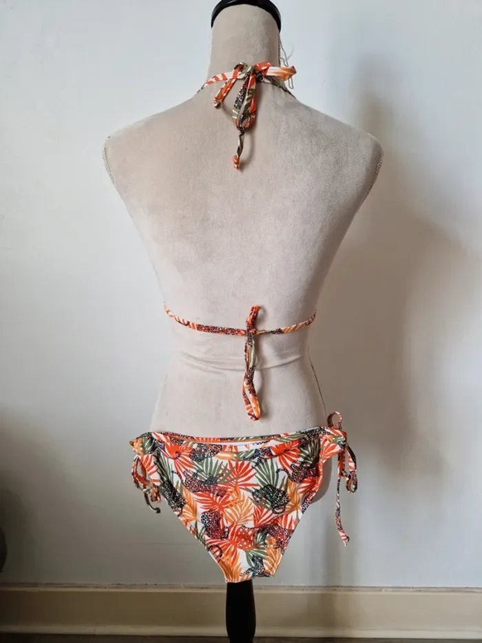 Maillot de bain 2 pièces feuilles léopard sorbetto taille m - photo numéro 4