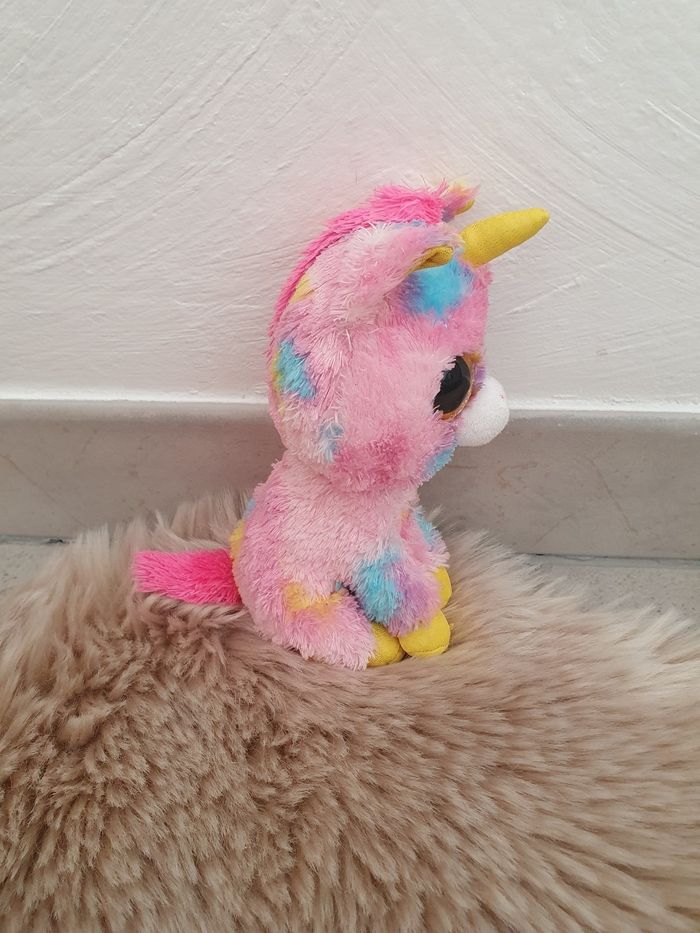 Peluche licorne  rose ty - photo numéro 2