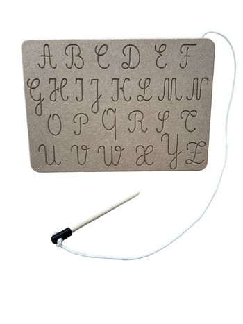 Planche de traçage réversible : Lettres minuscules et majuscules cursives