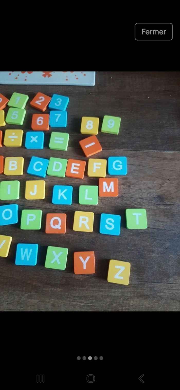 Lot lettres et chiffres en bois aimantés Janod - photo numéro 4