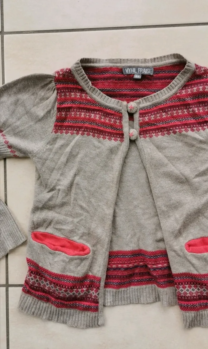 Gilet vynil fraise 6 ans - photo numéro 2