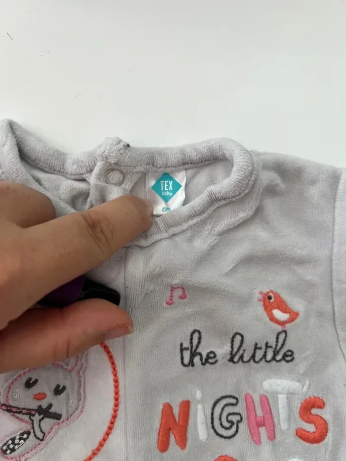 Pyjama velours Tex Baby – 6 mois - photo numéro 2