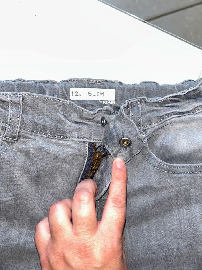 Short en jean gris garçon 12 ans Kiabi - photo numéro 3