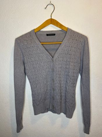 Cardigan gris femme en coton et laine CCG perfect