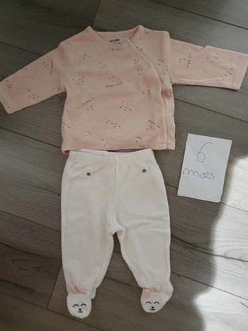 Pyjama velour, 2 pièces kiabi, 6 mois