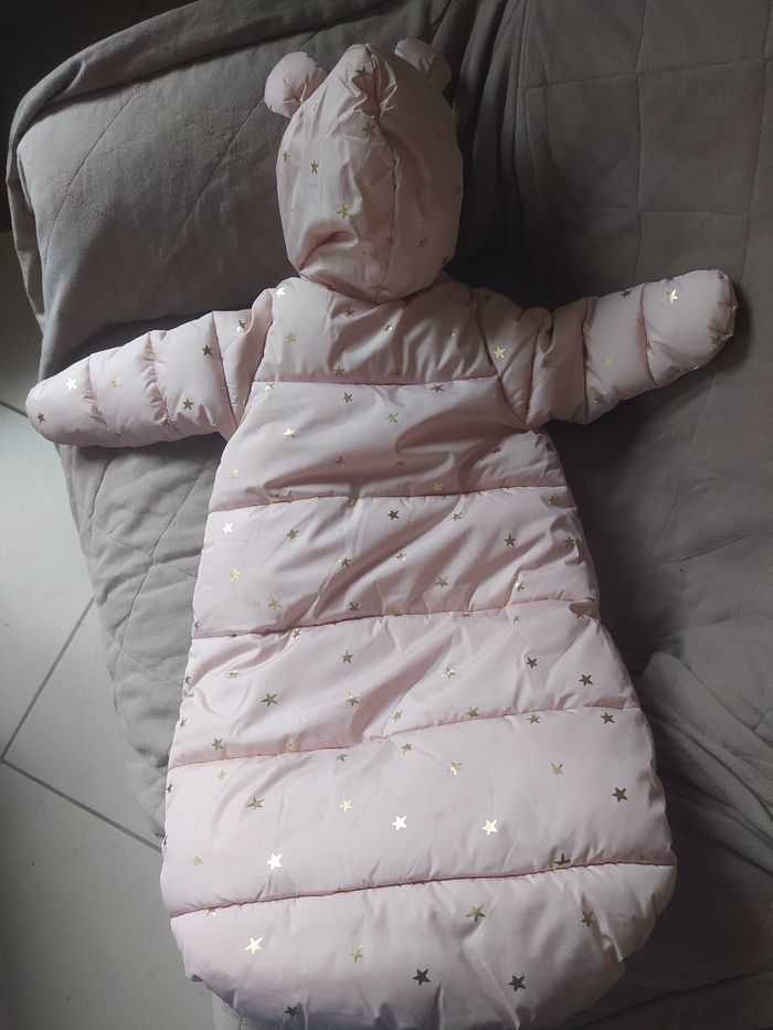 Chancelière bébé fille matelassée intérieur polaire rose motifs étoiles (H&M) - photo numéro 3