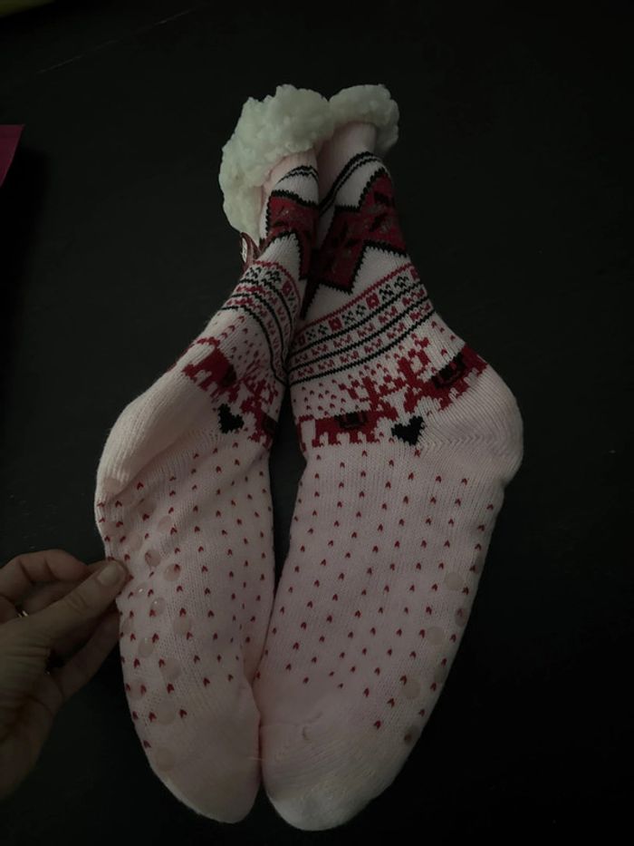 Chaussettes molletonnés Noël - photo numéro 2