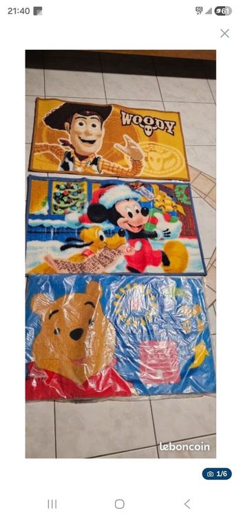 Tapis au choix disney a la piece (message oblige)