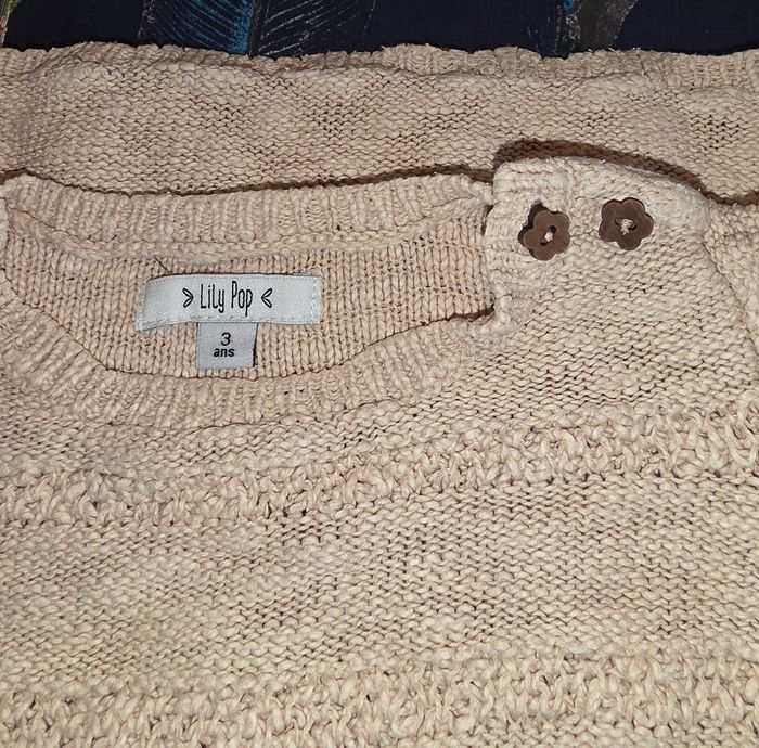 Pull rose en coton 3 ans - photo numéro 3