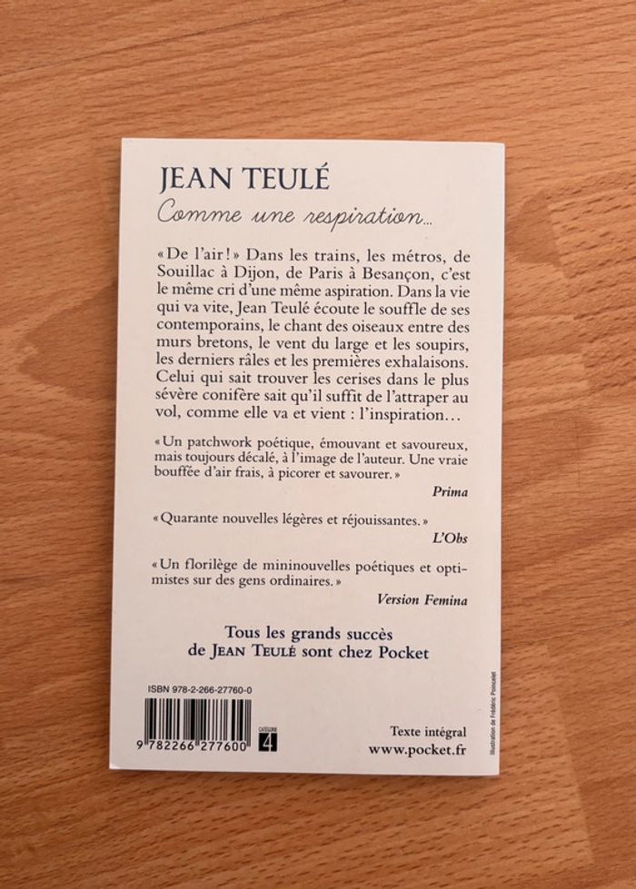 Livre Comme une respiration de Jean Teulé - photo numéro 2