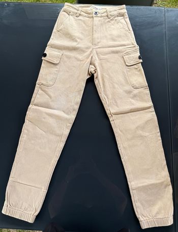 Pantalon cargo beige femme