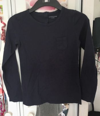 Pull col rond bleu marine avec une poche sur le devant, Monoprix, 12 ans , 100% coton