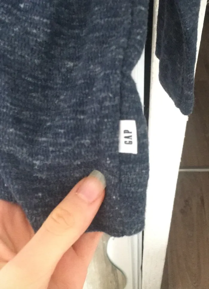 Sweat-shirt à capuche  bleu-gris chiné 8/9 ans gap - photo numéro 2