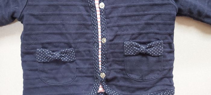 Gilet réversible noir/ blanc corail 6 mois - photo numéro 4
