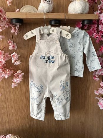 Salopette/t-shirt ML taille 80 cm