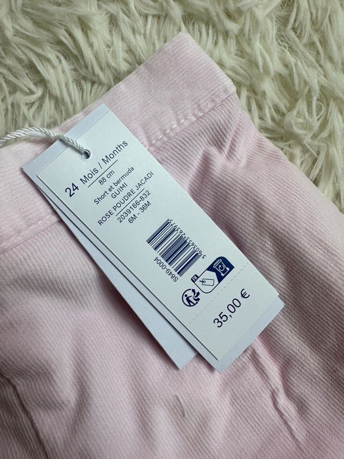 Short en velours rose pale Jacadi taille 24 mois - photo numéro 7