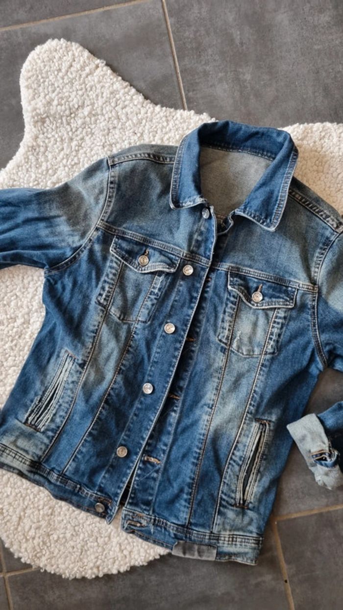 Veste en jean L large ZARA homme 44 - photo numéro 3