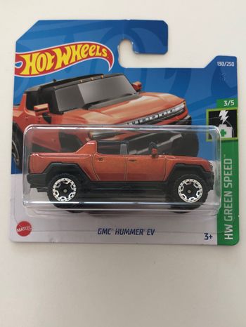 Miniature hot wheels GMC hummer EV