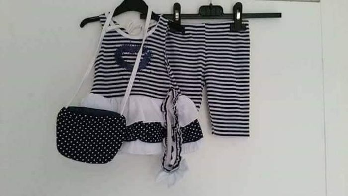 Ensemble Robe bébé + legging+ sac fille 6 mois Chicaprie