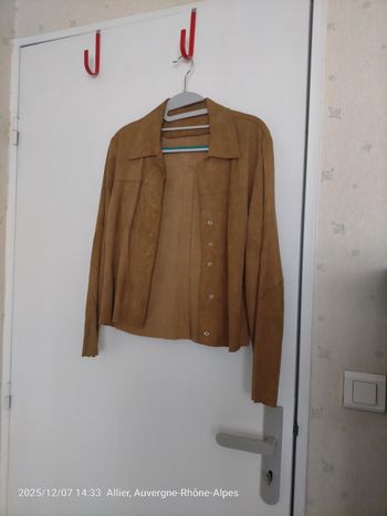 Veste chemise agneau velours couleur marron