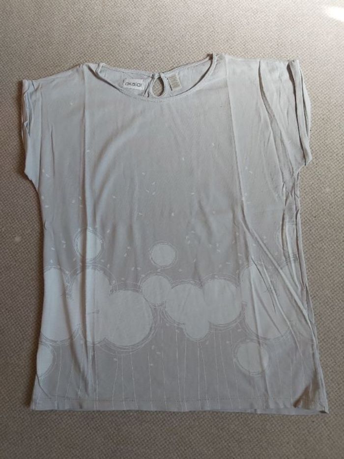 Tee-shirt élégant gris clair à motifs de ballons et de plumes 12 ans fille  - Okaïdi