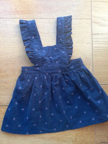Robe velours bleu marine  6 mois Cadet Rousselle