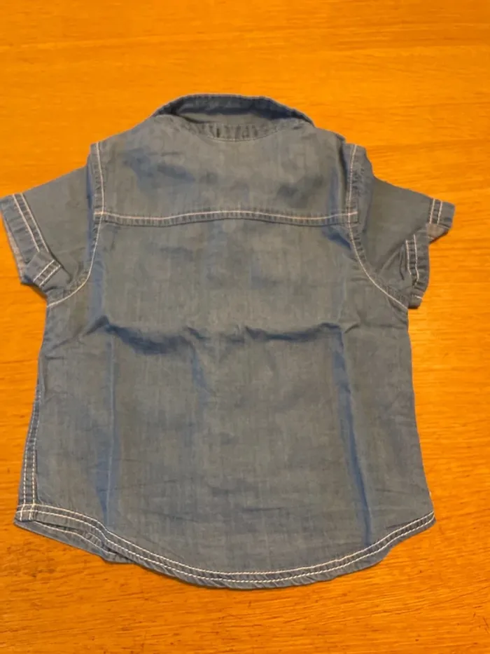 Chemise jeans manche courtes 12 mois fille - photo numéro 3
