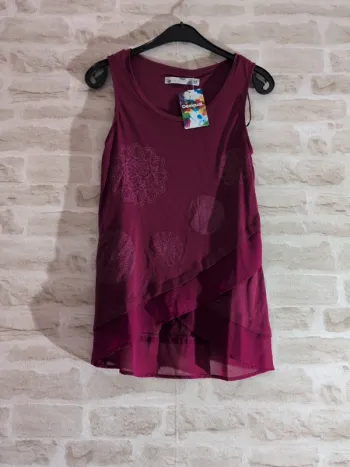 Débardeur bordeaux Desigual - Taille XS - Neuf avec étiquette