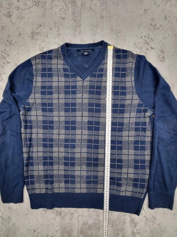 Pull col V Tommy Hilfiger bleu/gris, M Hommes - photo numéro 9
