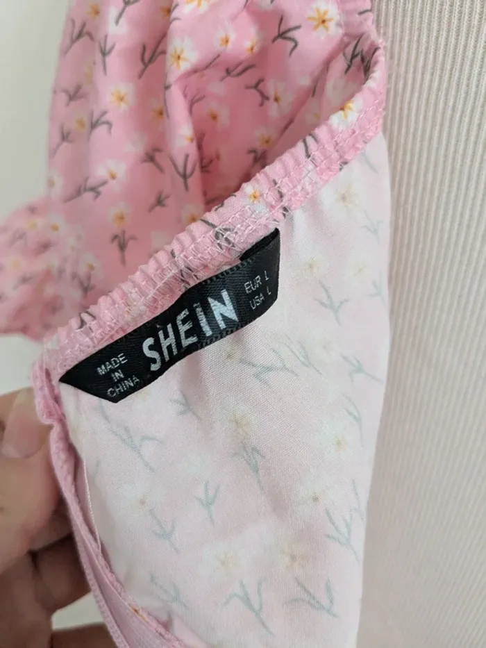 Robe fleurie rose T40 : shein - photo numéro 7